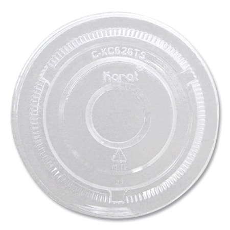 Karat PET Lids, 12 oz to 24 oz Cold Cups, No Hole Flat Lid, Clear, 1000PK C-KC626TS-NH